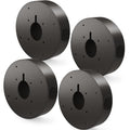 ENS Custom Drilling Junction Box for Security Cameras - Aluminum Enclosure - Dome/Turret/Bullet/Fisheye Cameras Base, 2 Side and 1 Bottom 3/4" Holes - Black, 5.9" Diameter, 4 Pack