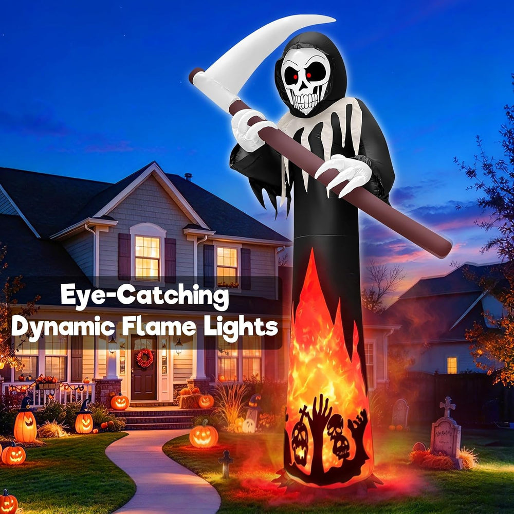 12FT Tall Halloween Inflatables Outdoor Decorations Grim Reaper Ghost