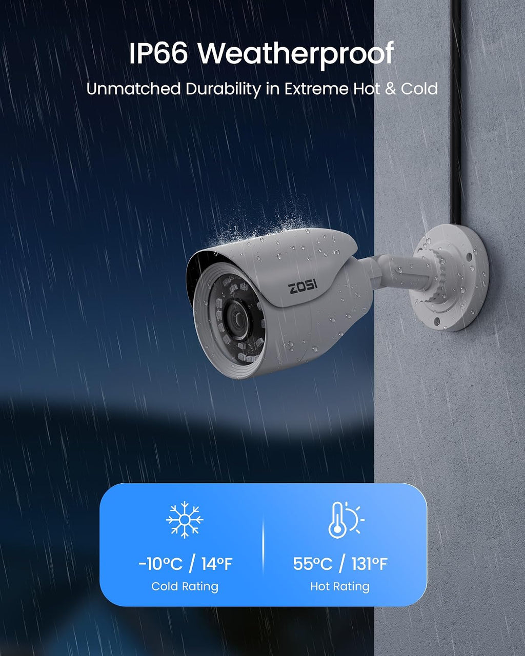 zosi 4 pack hd-tvi 1920tvi 1080p security camera showing dimensions