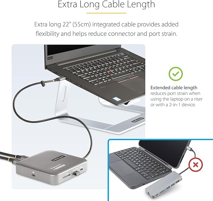 StarTech.com 7-in-1 USB C DisplayLink Dual Monitor Docking Station, 4K 60Hz