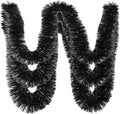150 FT Black Tinsel Garland - Holiday Tinsel Garland for Christmas, Halloween, New Year, Birthday Parties & Tree Decorations (Black)