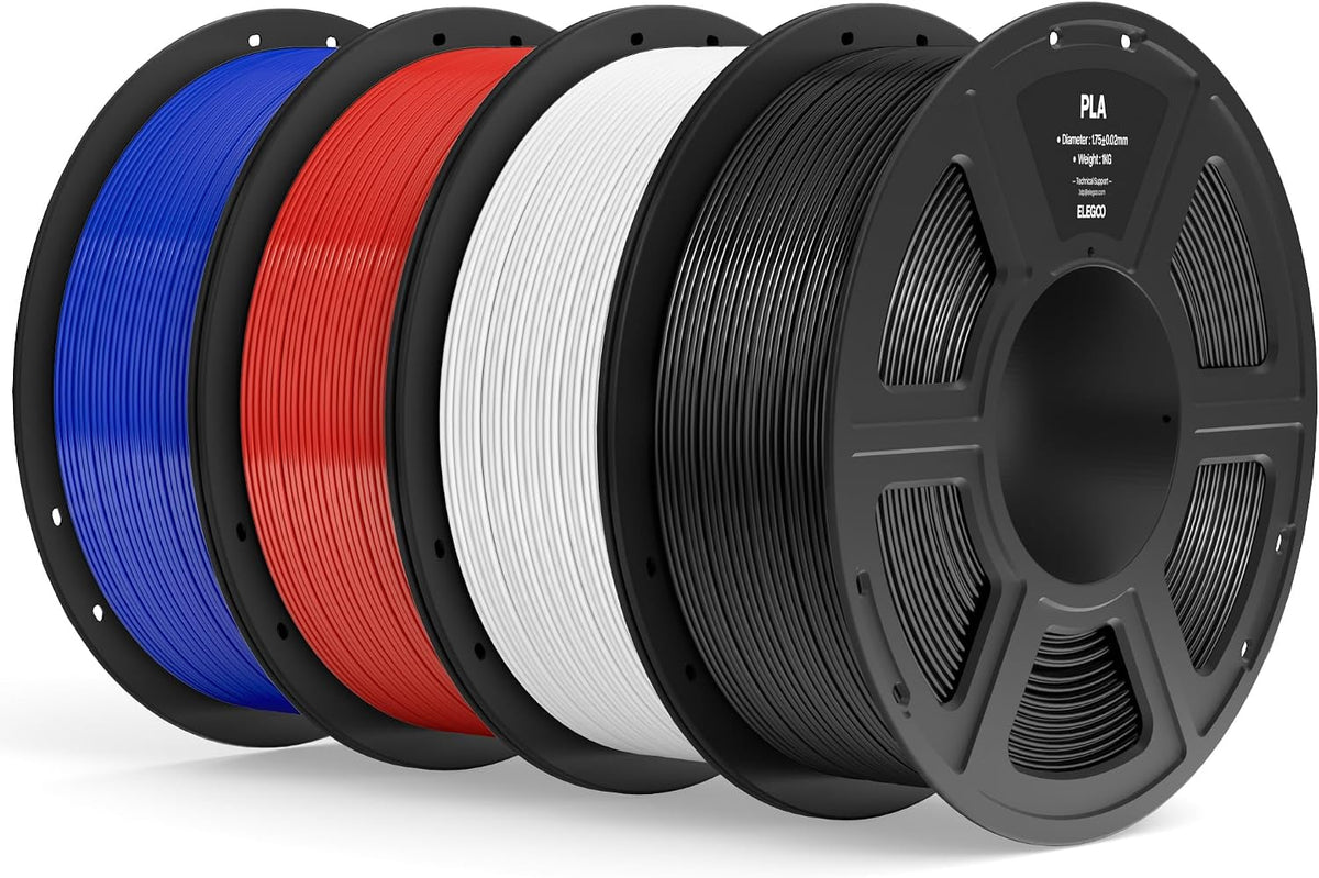 ELEGOO PLA Filament 1.75mm Bundle 4KG, 3D Printer Filament Dimensional Accuracy