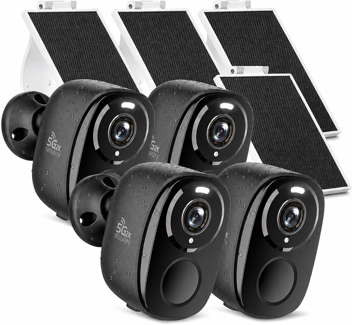 4Pack 5GHz/2.4G Security Cameras Wireless Outdoor with Solar Panels