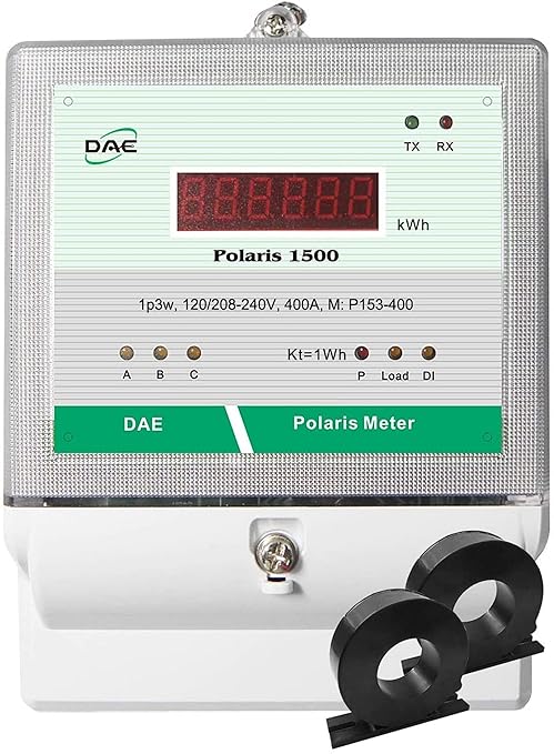 DAE P153-400-S KIT, UL CTEP kWh Smart Submeter 1P3W 400A 120/240V 2 CTs RS485