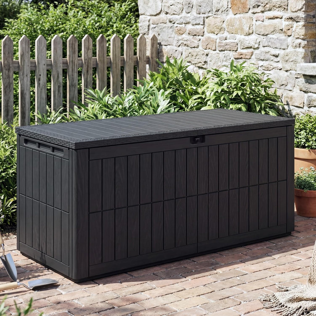UDPATIO 120 Gallon Lockable Deck Box Outdoor Storage Box Waterproof Indoor Outdoor Storage Container for Patio Cushions Garden Tools Package Delivery Boxes for Outside
