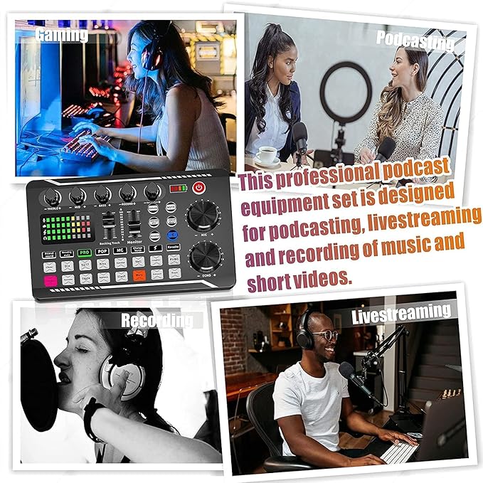 SINWE Podcast Microphone Bundle, BM-800 Condenser Mic