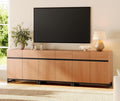 WAMPAT Modern TV Stand for TVs up to 110 inch, 3 in 1 Wood Entertainment Center