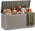 Outdoor Storage Box,90 Gallon Lockable Deck Box,Grey