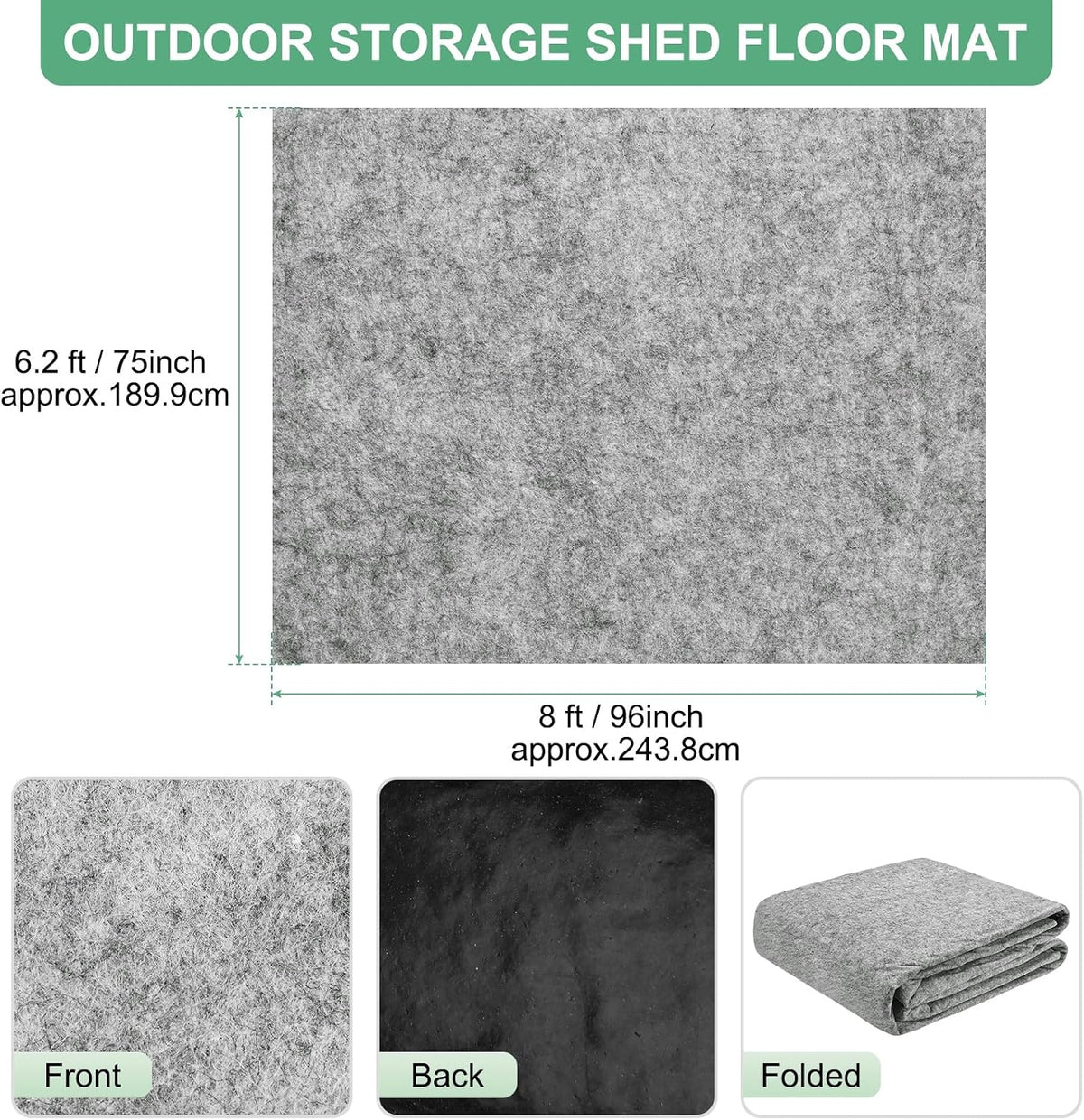m meterxity outdoor storage shed mat 6.2x7.5 ft shown in use