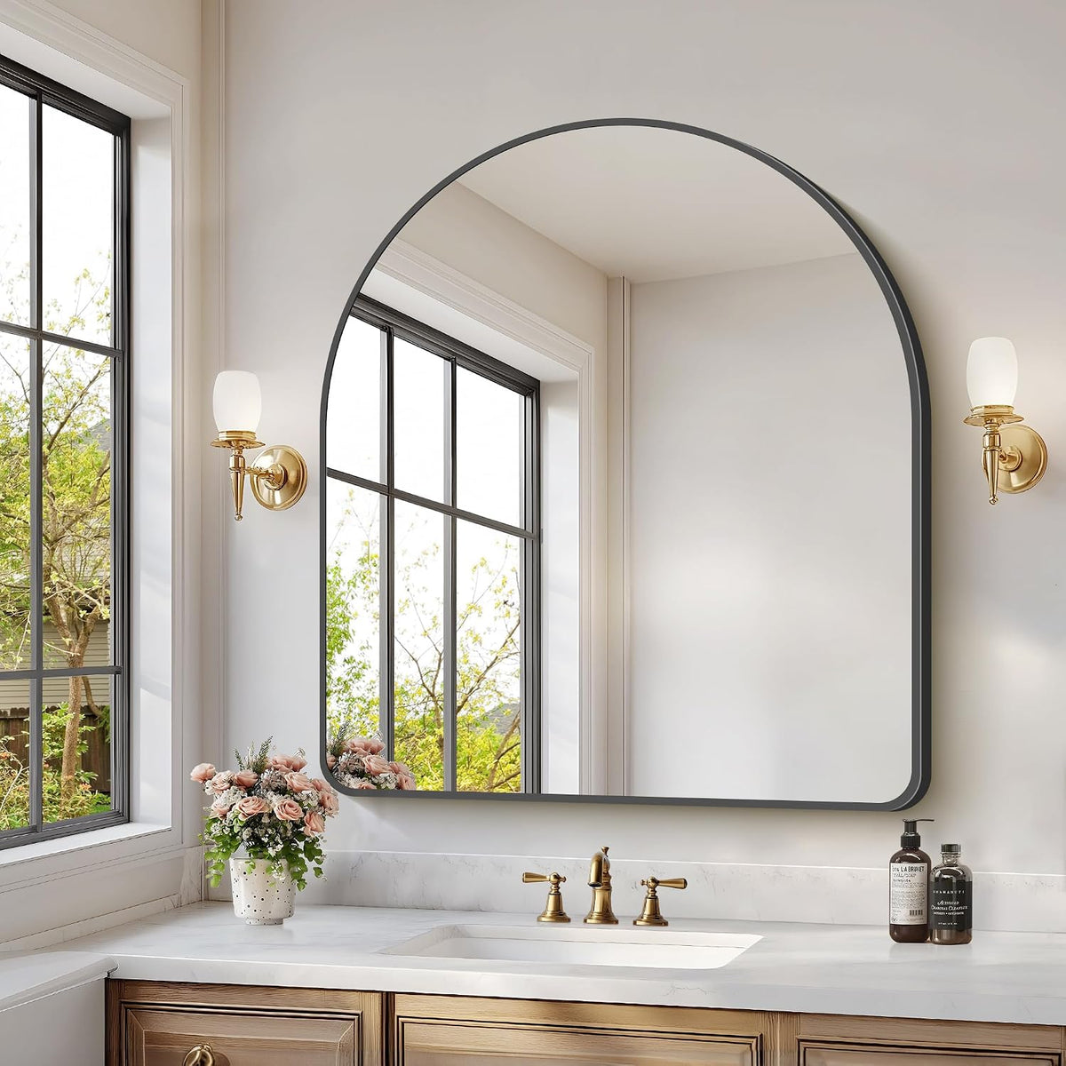 Arched Bathroom Mirror, Wall Mounted Mirror, Living Room, Vertically Hanging