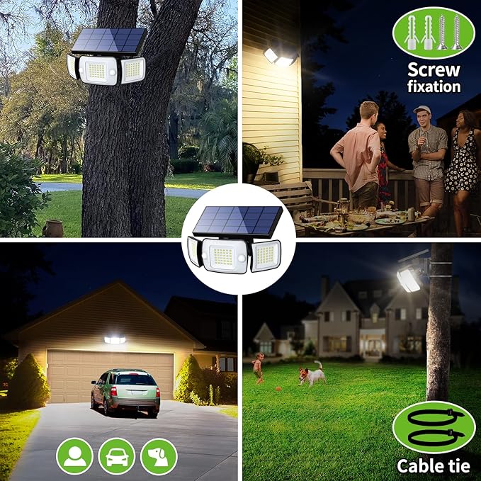 intelamp Solar Outdoor Lights, 6000mAh Motion Sensor