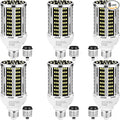 50W LED Corn Light Bulb, 5000K Commercial Grade Daylight E26/E39 6500LM Medium (6 pack)