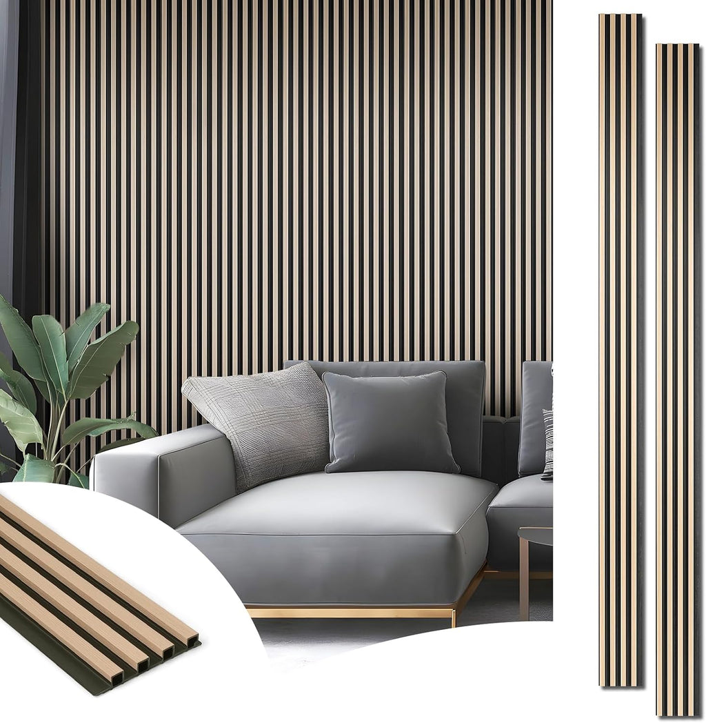 Art3d 8-Pack WPC Wood Slat Wall Panel