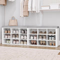 Hzuaneri Shoe Storage Bench with Cushion, Storage Bench with 18 Cubbies