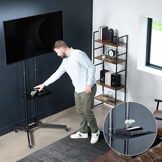 VIVO Tall TV Cart for 32 to 83 inch Screens up to 110 lbs, LCD LED OLED 4K