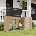 Aoxun Outdoor Storage Cabinet 35 Cu.Ft Outdoor Trash Can Storage Shed,Brown