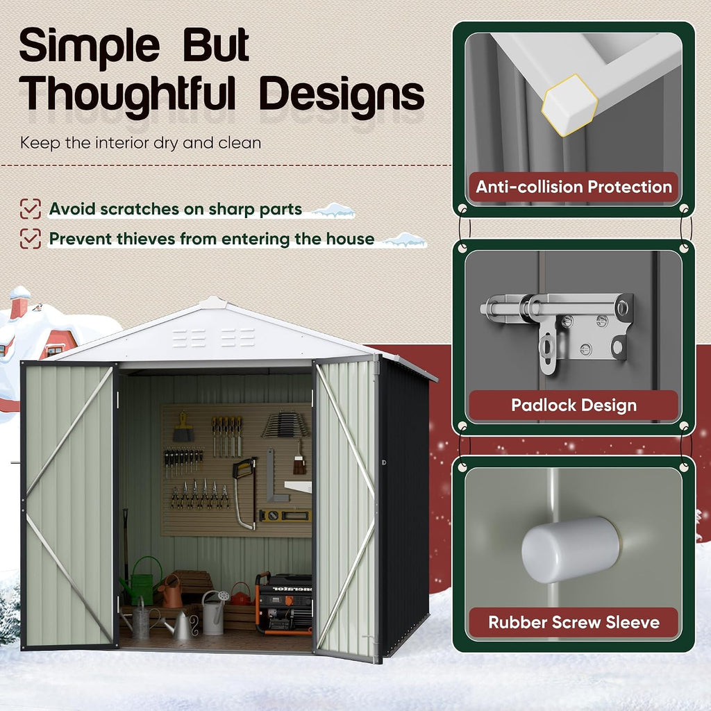 gunji 6 x 4 ft shed outdoor storage, side view