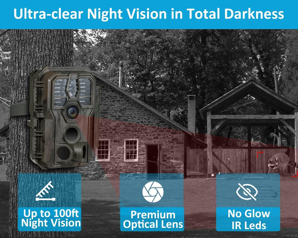 GardePro E5S Non-Cellular Trail Camera, 64MP Photo & 1296P HD Video