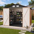 Aoxun 8x6 FT Shed Outdoor Storage Shed with Floor Brown