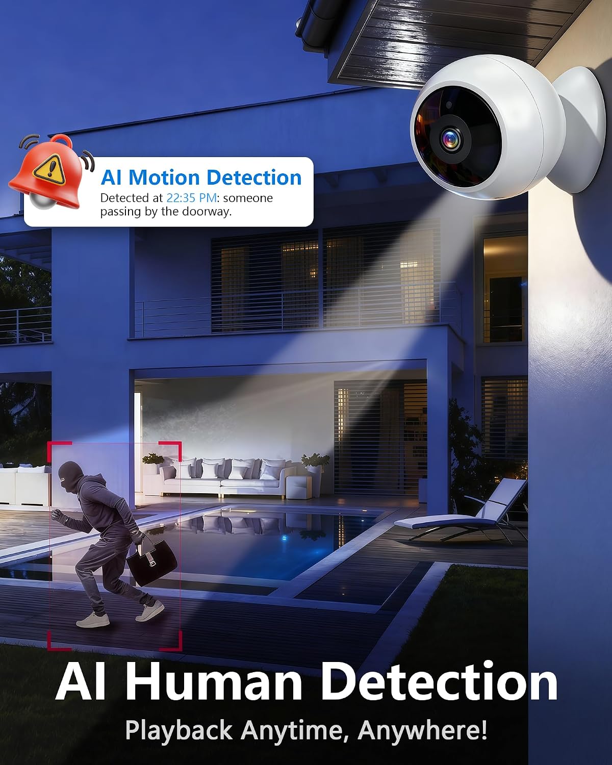 2k magnetic security camera indoor wireless: clear pictures on a desk or shelf