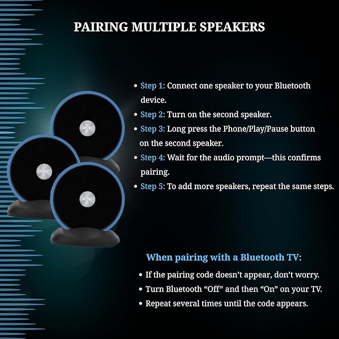 Long Run Technologies Paired Bluetooth Speakers