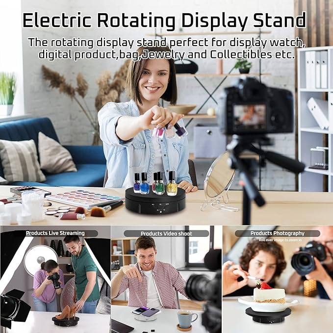 JAYEGT 3 in1 Motorized Rotating Display Stand