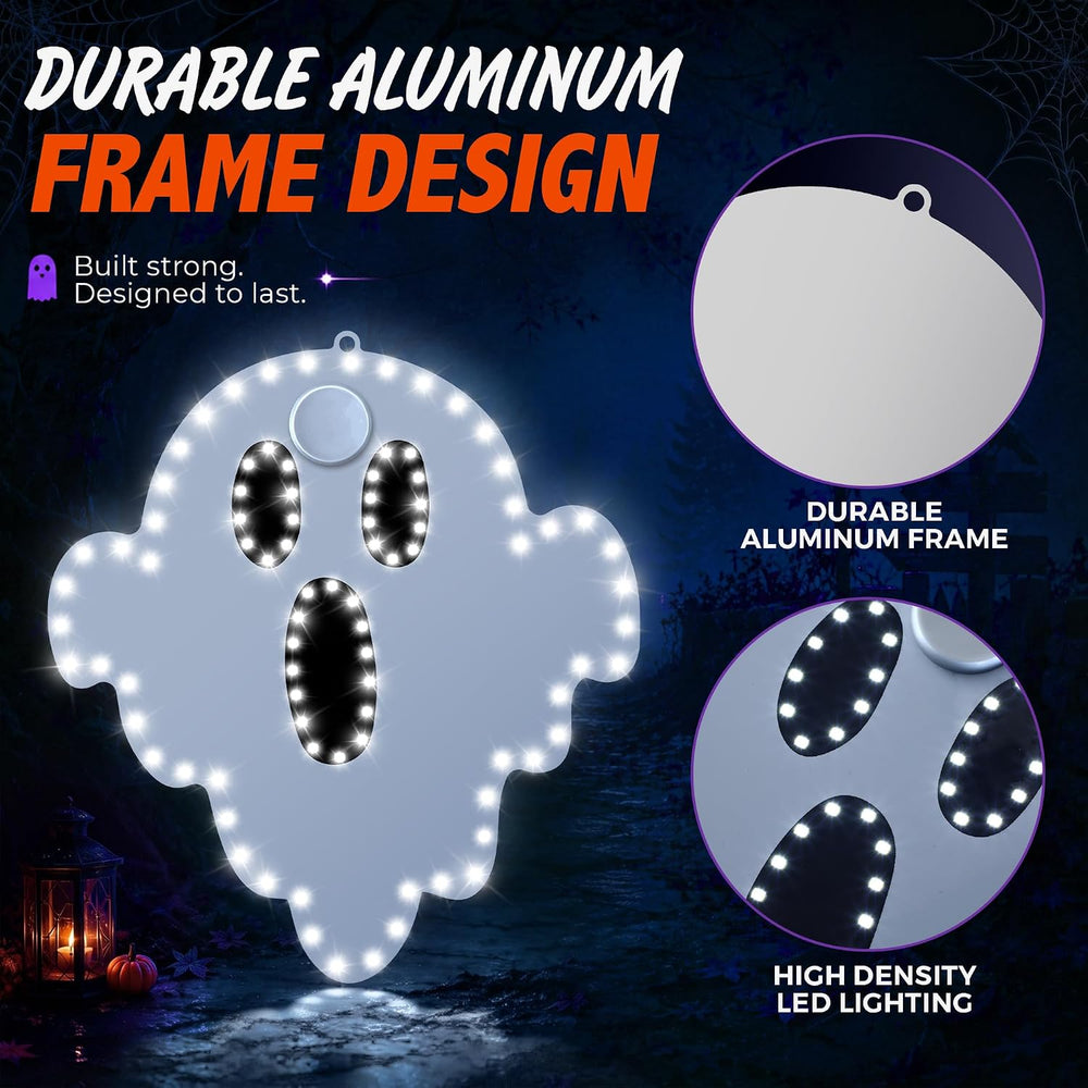 3 Pack 10" Halloween Classics Twinkling LED Ghosts, Hi-Vibrant Aluminum ...