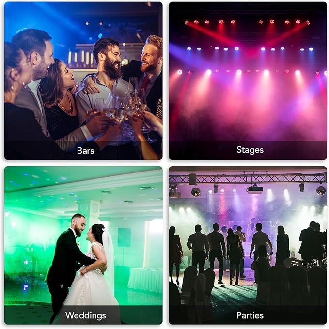 CO-Z 36 LED Stage Lights, RGB Par Lights (4 Pack)