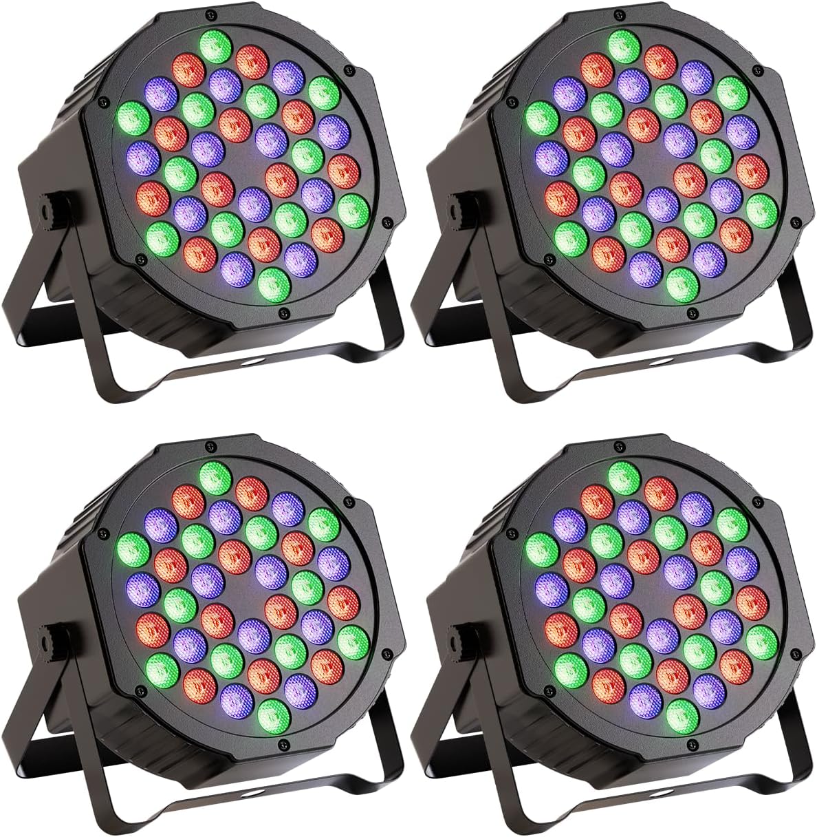 JAJALUYA LED Par Lights 36 LED Stage Lights 7 Modes RGB DJ Lights (4-Pack)