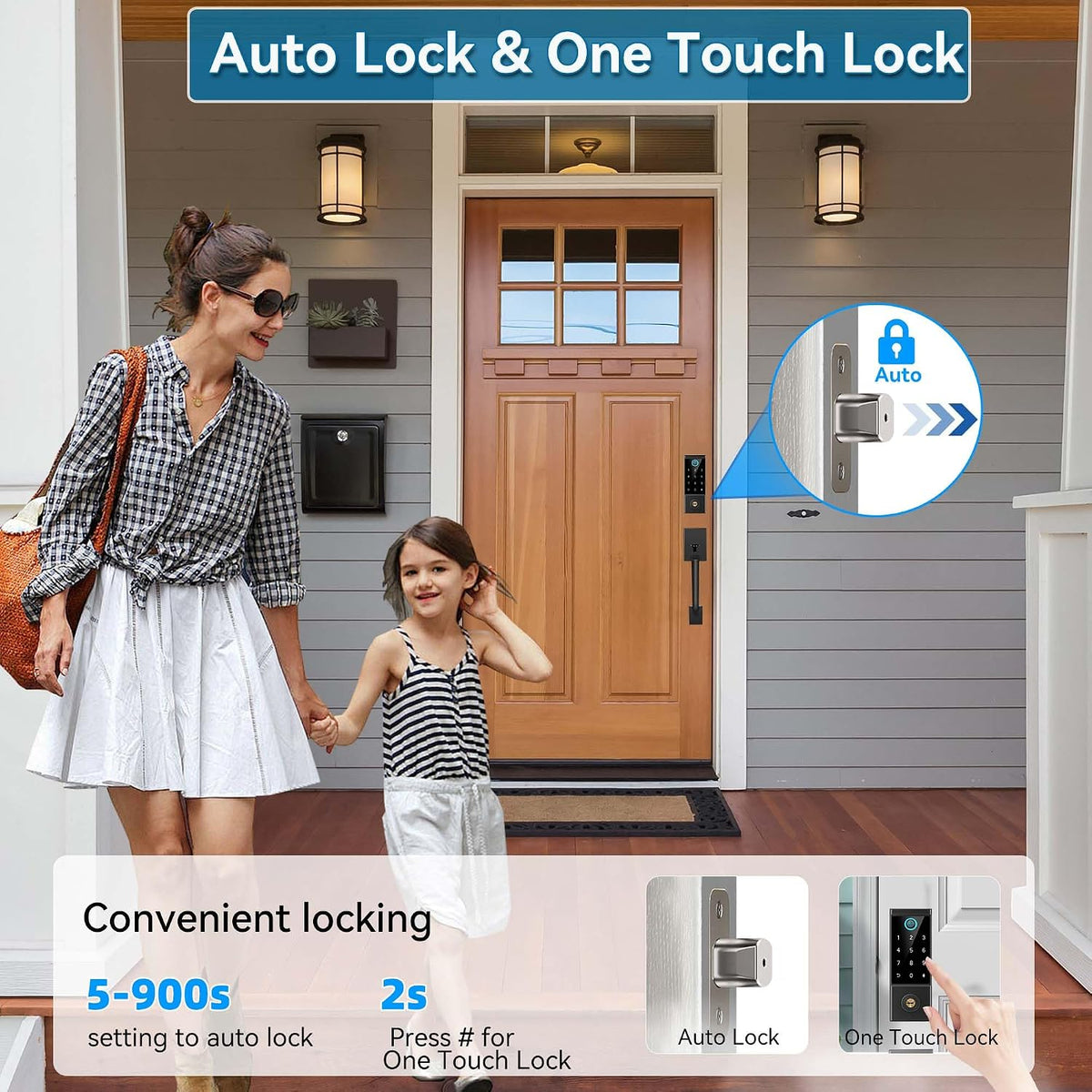 bebasia app fingerprint smart door lock with front, package contents