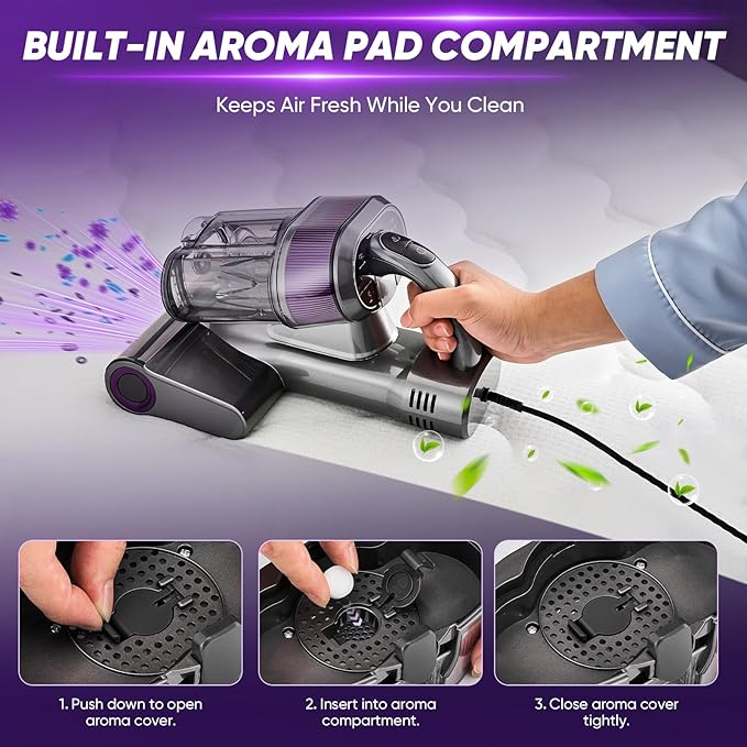 Saker Mattress Vacuum Cleaner, Handheld Bed Vacuum