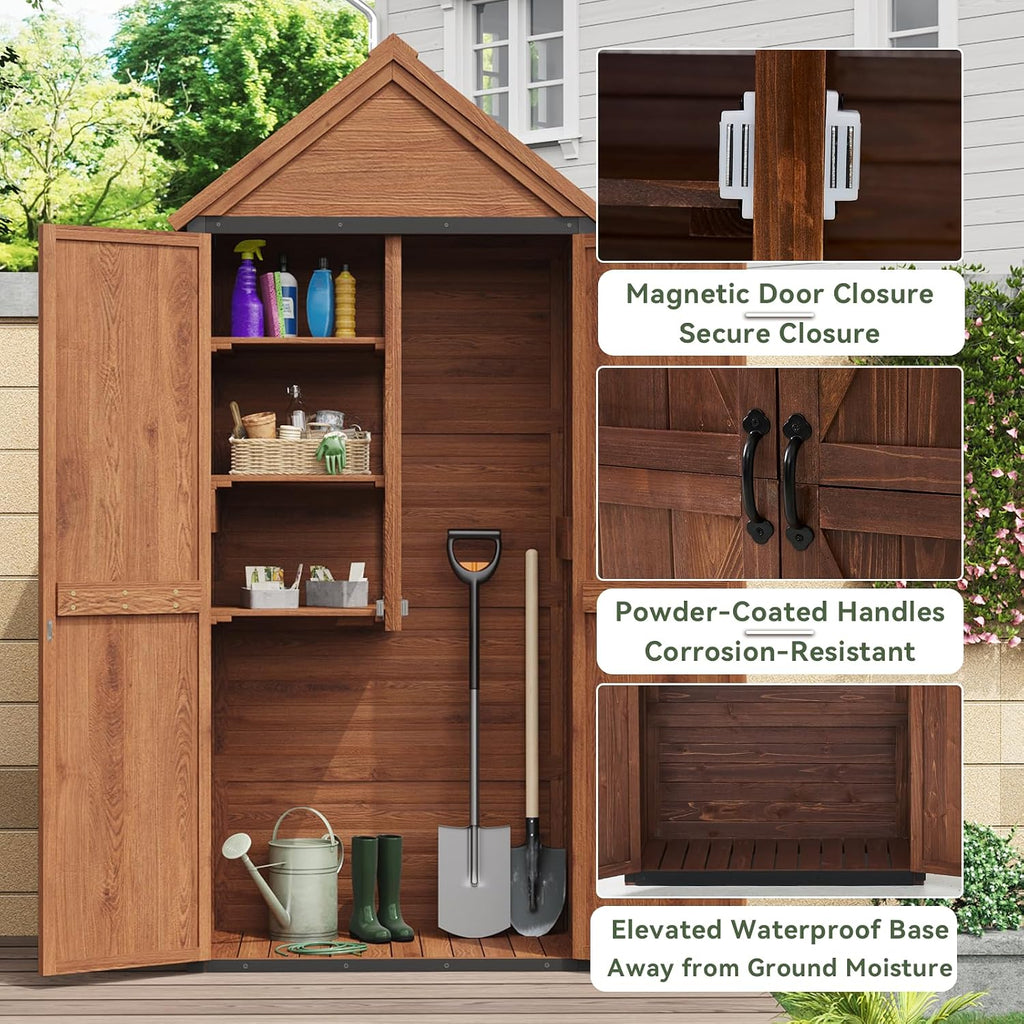 aoxun outdoor storage cabinet shed floor, 2.5'x1.4', close-up detail