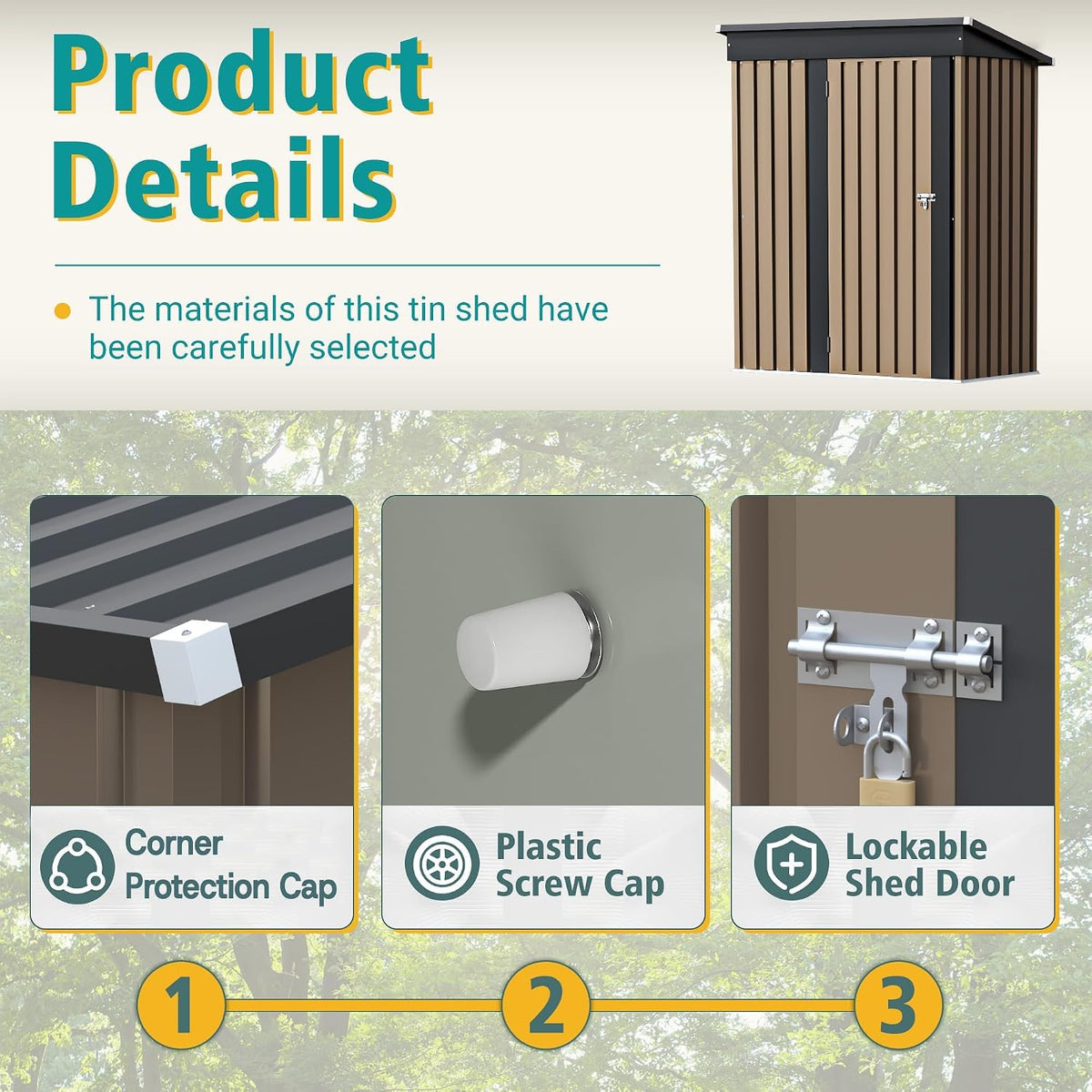 gunji 5 x 3 ft shed outdoor storage showing dimensions