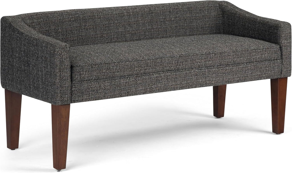 SIMPLIHOME Parris 50" Wide Solid Wood Legs Storage Bench in Ebony