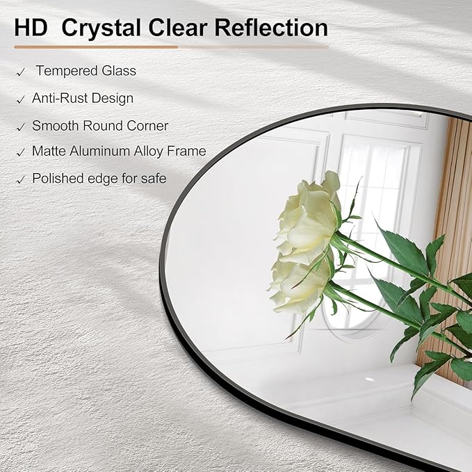 Arched Bathroom Mirror, Wall Mounted Mirror, Living Room, Vertically Hanging