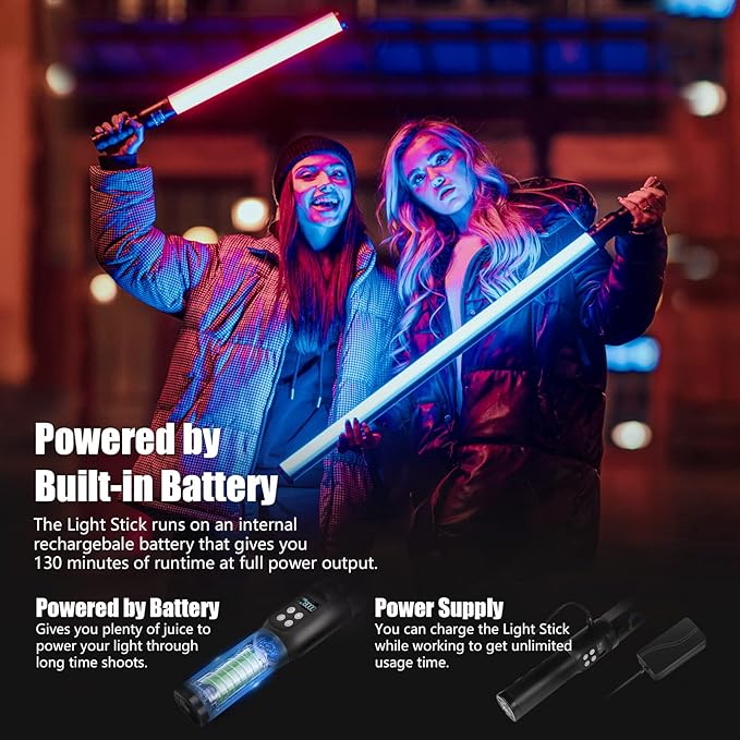 Mettlelite LS400P RGB Pixel LED Light Stick, Handheld Full Color RGBWW