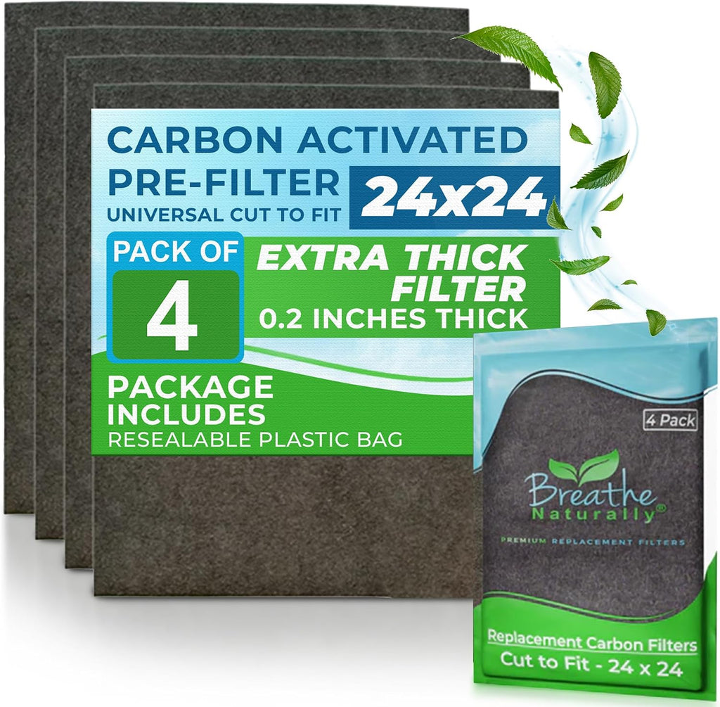 Breathe Naturally Universal Cut To Fit Carbon Activated Air Filter (Pack of 4)