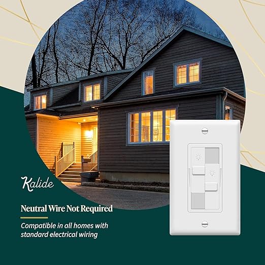 TOPGREENER Kalide Dual Load Dimmer Light Switch, Double LED Dimmer Switch (6 Pack)