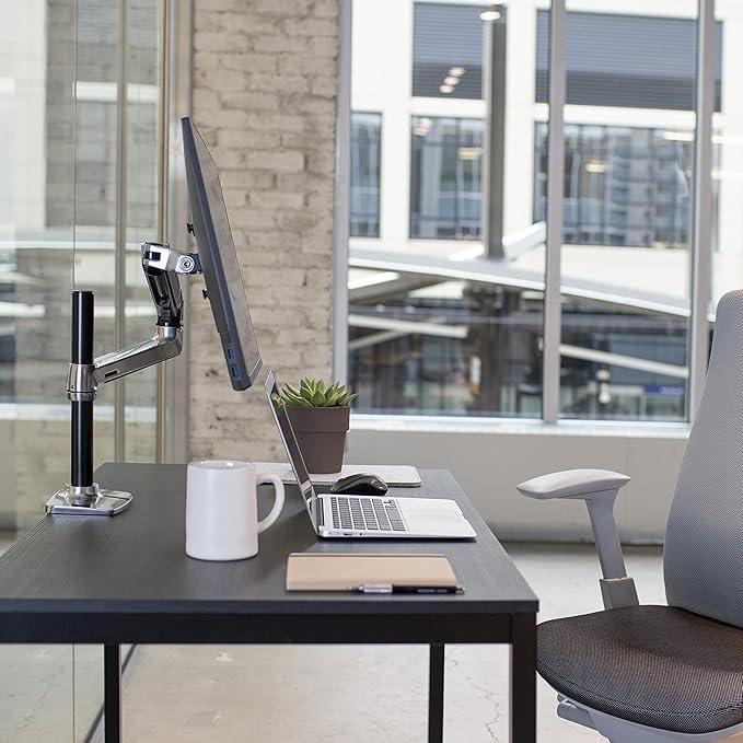 Ergotron – LX Monitor Arm, Single Monitor Desk Mount – fits Flat Curved