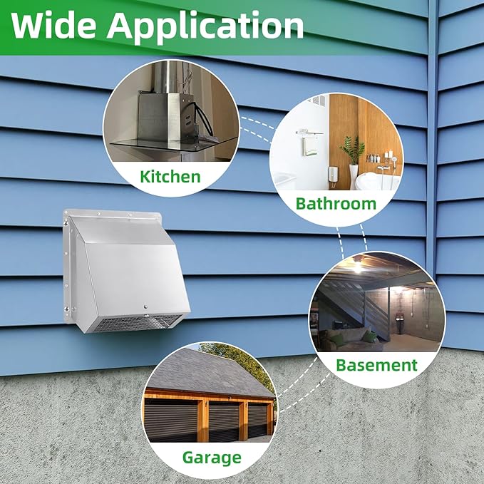 4 Inch Dryer Vent Cover Outside Hooded Wall Vent