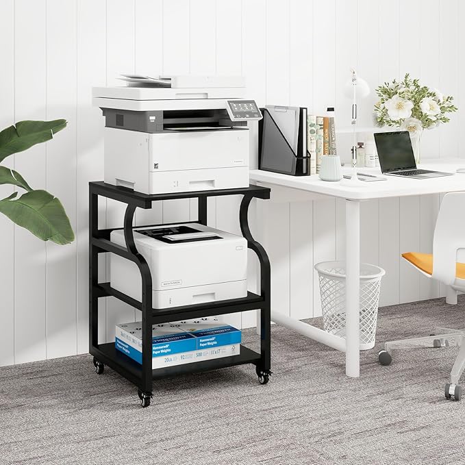 Natwind Large Printer Stand, 3 Tier Rolling Printer Cart