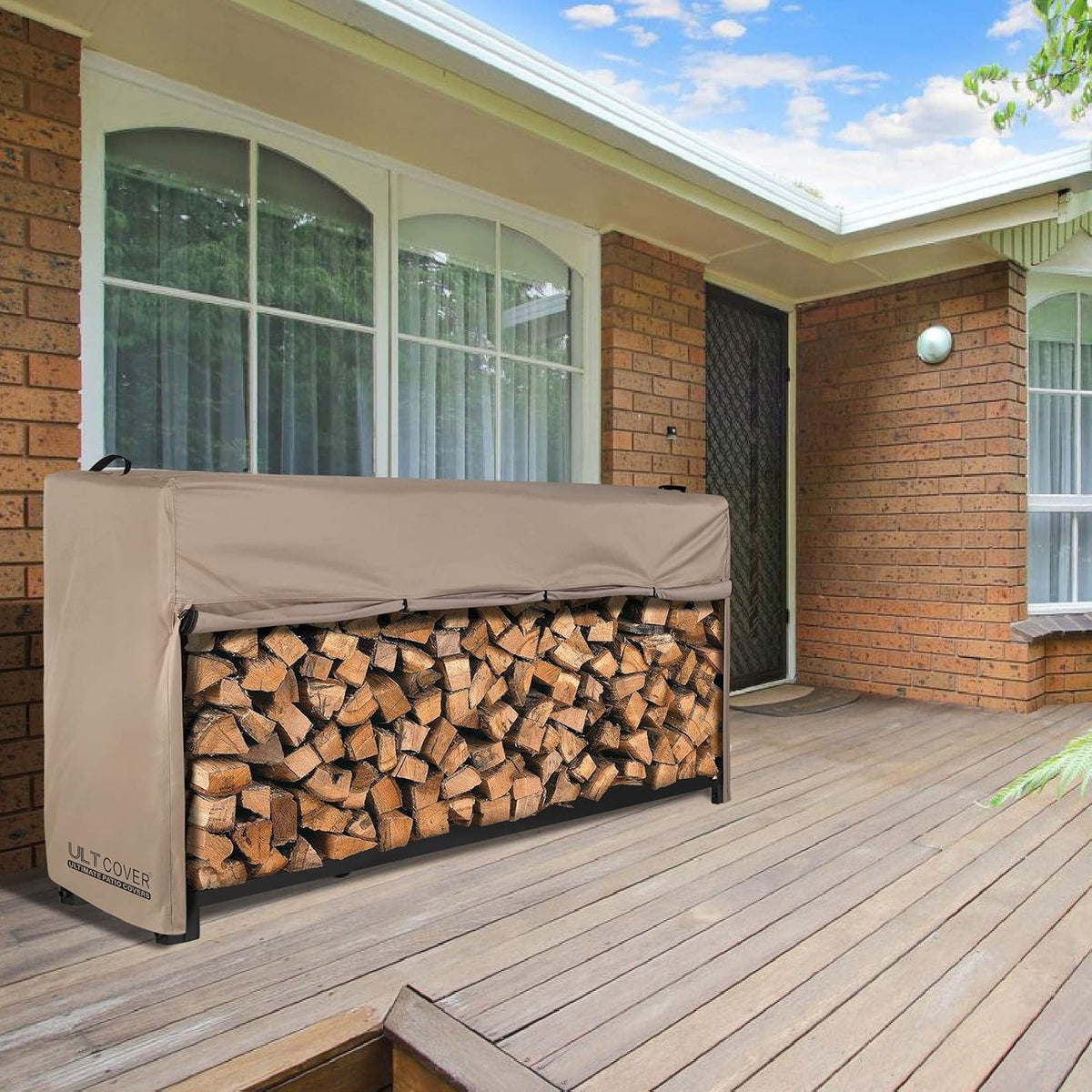 ultcover waterproof firewood racks cover 8 feet showing dimensions