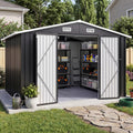 10x8FT Outdoor Storage Shed with Floor Black
