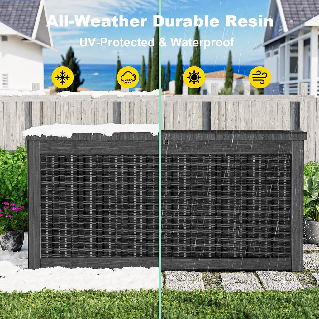 rojik outdoor storage housing deck box,waterproof patio furniture, package contents