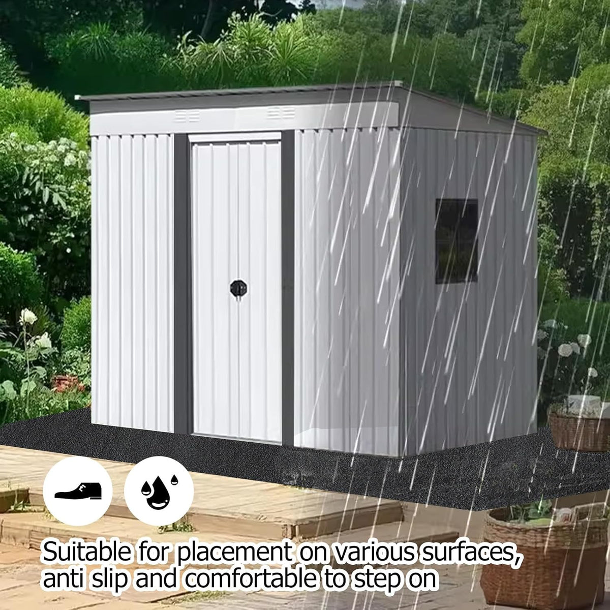 8.2x8.2ft outdoor storage shed floor mat, tent carpet, package contents