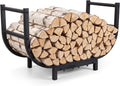 YQBRAO 24-Inch Firewood Rack, 500 lb Heavy-Duty Steel Log Holder