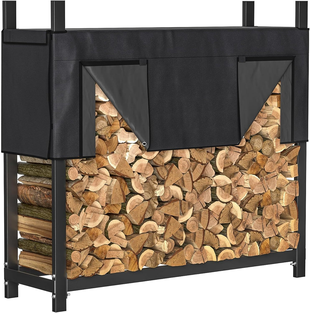Ultrawall 4ft Heavy Duty Firewood Rack with Waterproof Cover