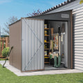 Aoxun 8x6 FT Lean to Shed for Backyard,Brown