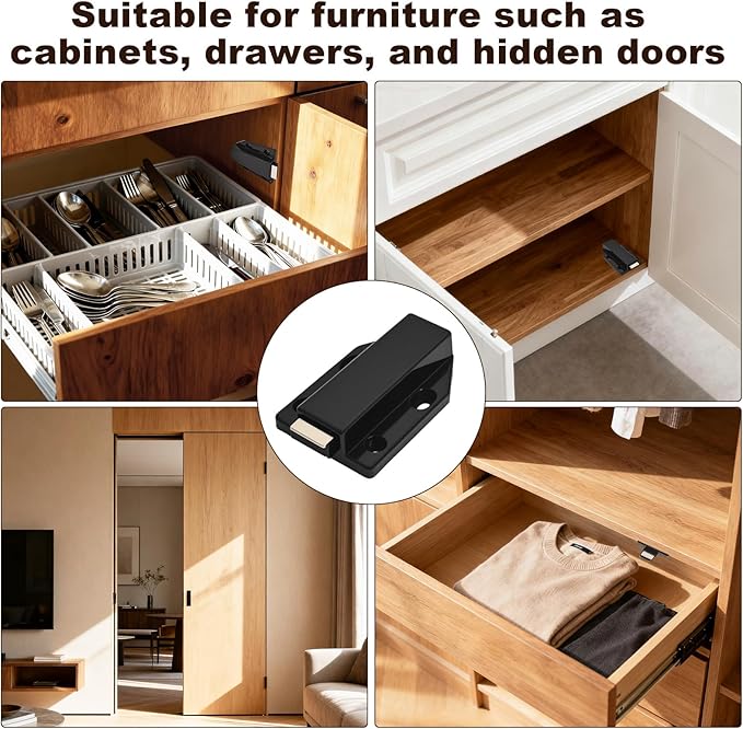 16 Pack Magnetic Push Latch, Heavy Duty Magnetic Touch Latch,