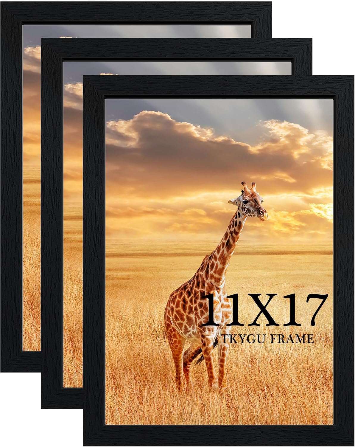 TKYGU 11x17 Picture Frame Set of 3, Wooden Frame 11x17 Wall Gallery Poster